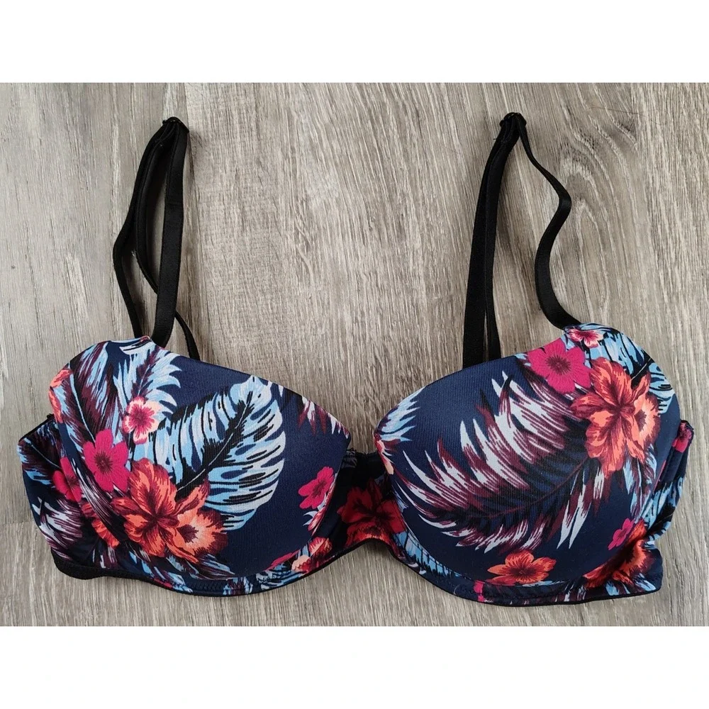 Victoria's Secret Pink Bra Women's‎ 34C Floral Lightly Lined Underwire **